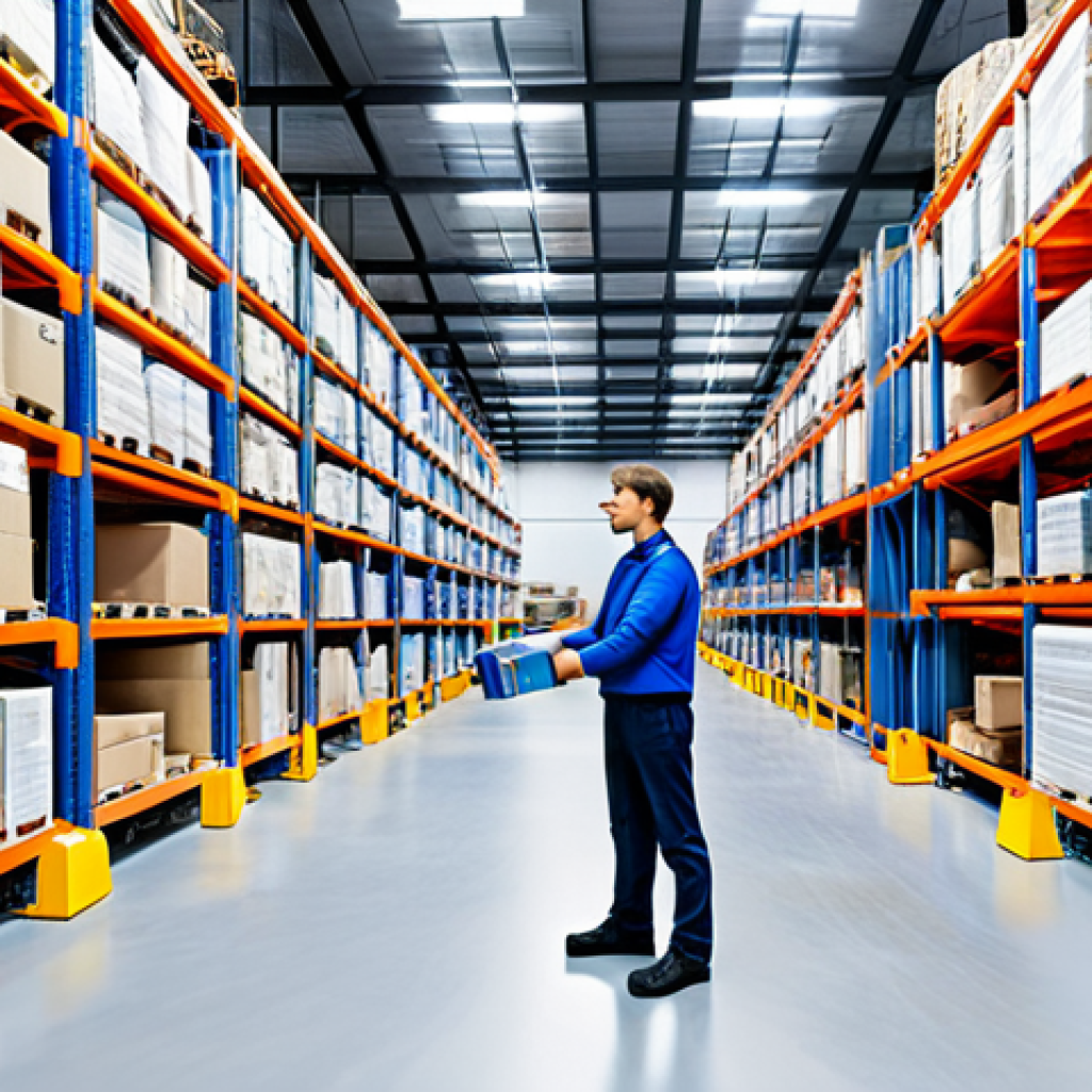 물류기술사와 물류 프로세스 개선 사례 - Modern Warehouse Optimization**

"A bright, high-tech warehouse scene with a Tecn&oacute;logo em Log&iacute;stica ...