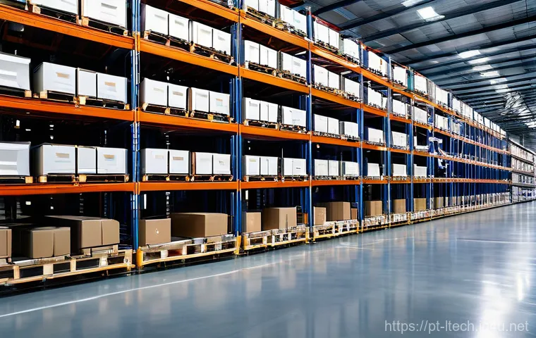 물류기술사와 스마트 물류 기술 사례 - **Prompt: Futuristic Portuguese Smart Warehouse with Cobots**
    "A vibrant, high-tech logistics wa...