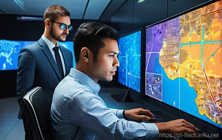 물류기술사와 최적의 물류 경로 설계 - **Prompt:** "A diverse team of male and female logistics engineers, dressed in smart casual business...
