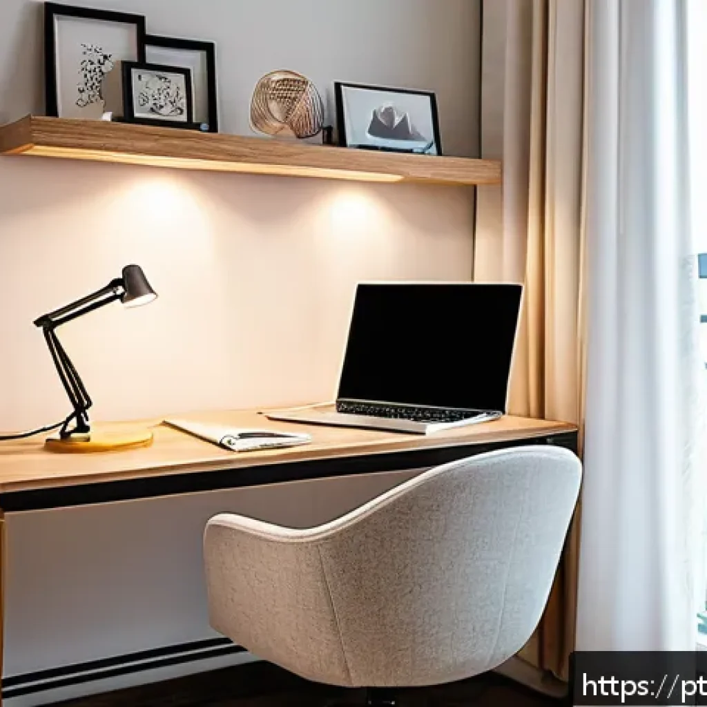 물류기술사 시험 준비에 필요한 학습 환경 - A cozy and well-organized study corner inside a modern Brazilian apartment bedroom, featuring a clea...
